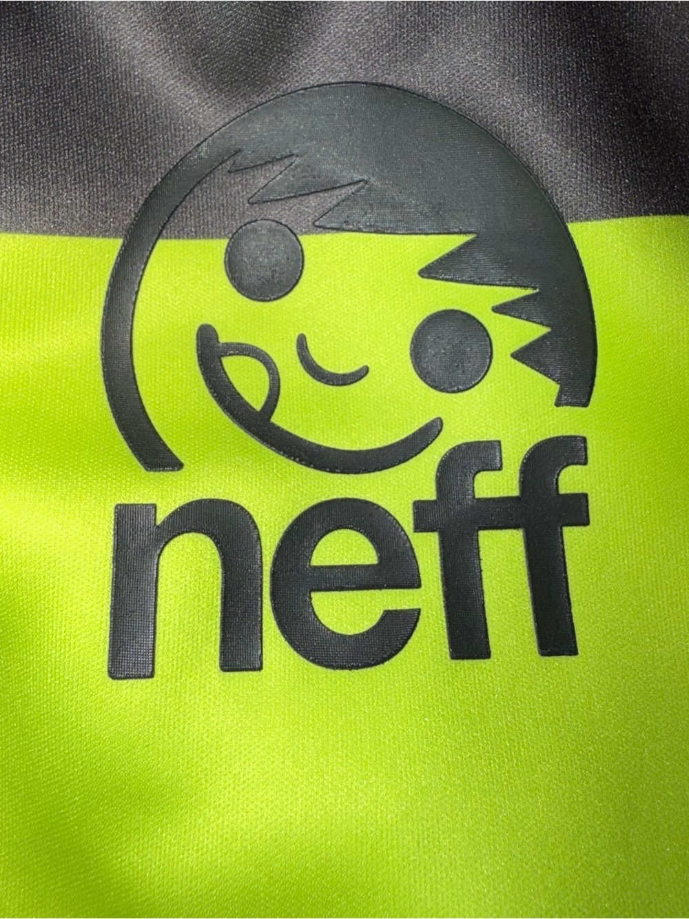 Neff High-Vis Neon Yellow and Black Logo Hoodie unisex 2X sweater - Picture 3 of 7